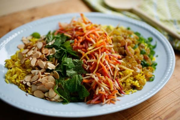 Golden Rice Pilaf with Sweet Shredded Carrots