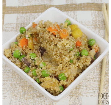 Quinoa Fried Rice with Rainbow Baby Carrots