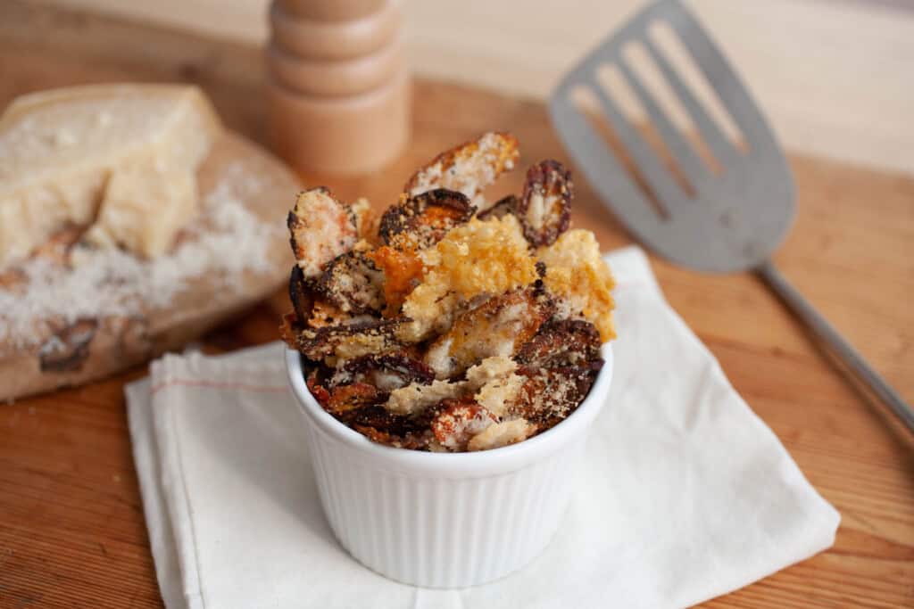 Black Pepper and Parmesan-Crusted Carrot Chips