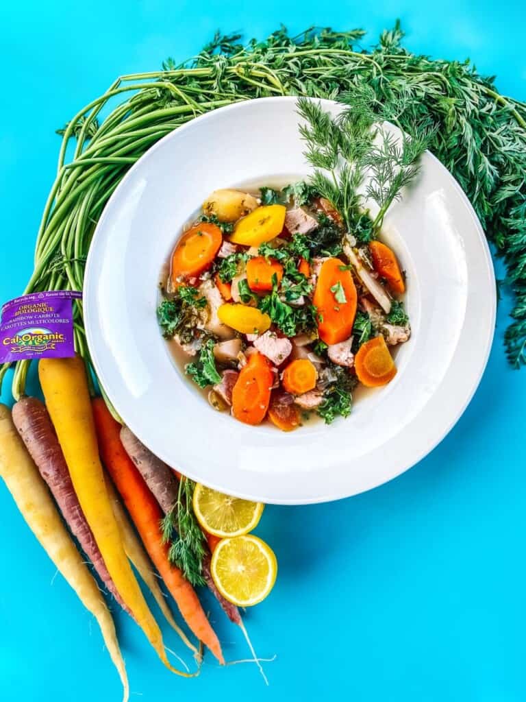 Rainbow Carrot Chicken Soup